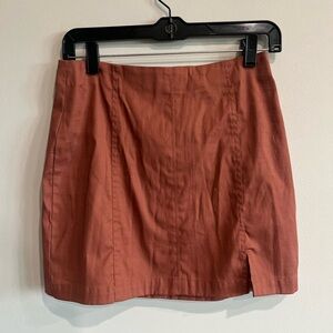 HYFVE Burnt Orange Cotton Mini Skirt | Size S